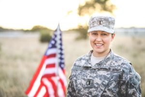 Smiling female veteran