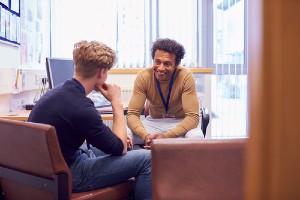 Young man in counseling session